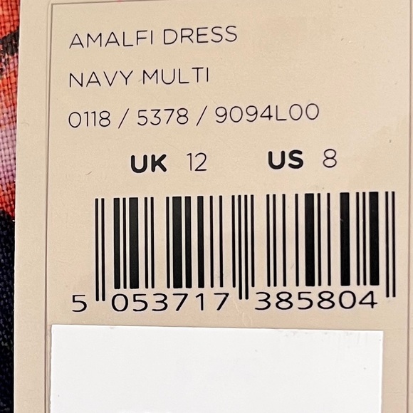 NWT Hobbs Navy ‘Amalfi’ 100% Linen Flamingo Print Sleeveless Dress, Size 8 - Picture 10 of 10
